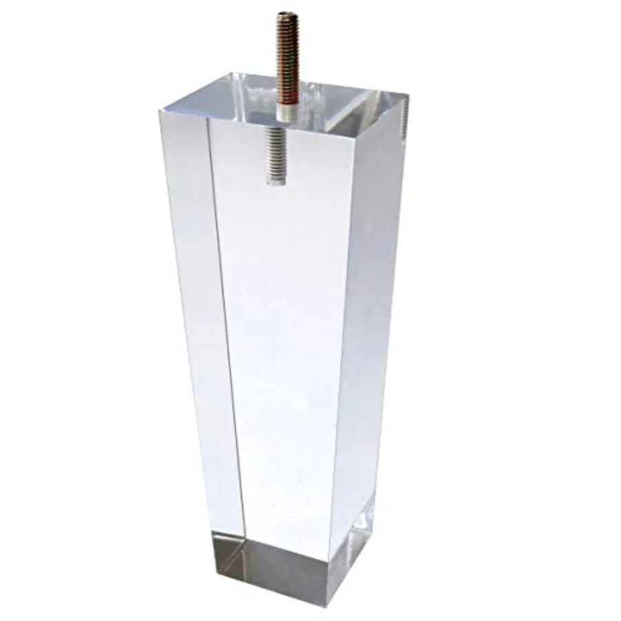 

Replacement Legs Square Acrylic Sofa Feet Stand legs for Bed Side Table Night Table Antique Modern Furniture Decor Clear Glass