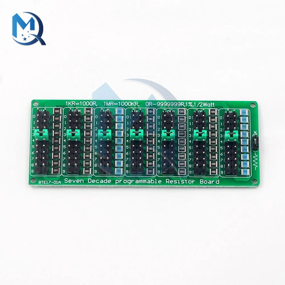 7 Seven Decade 0.1R - 9999999R Programmable Adjustable SMD Resistor Slide Resistor Board Step Accuracy 1R 1% 1/2 W Module 200V