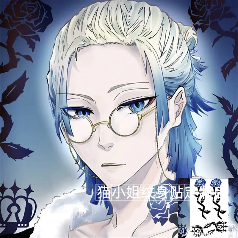 Michael Kaiser Anime Blue Lock Temporary Fake Flash Tattoo Sticker Rose Cosplay Prop Accessories Costume Transfer Sticker