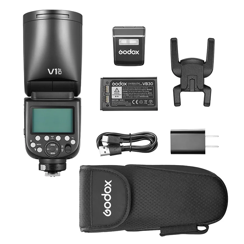 Godox V1 Pro Flash Round Head Camera Set Top Flash TTL High Speed Synchronization Applicable Canon Nikon Sony Fuji Panasonic