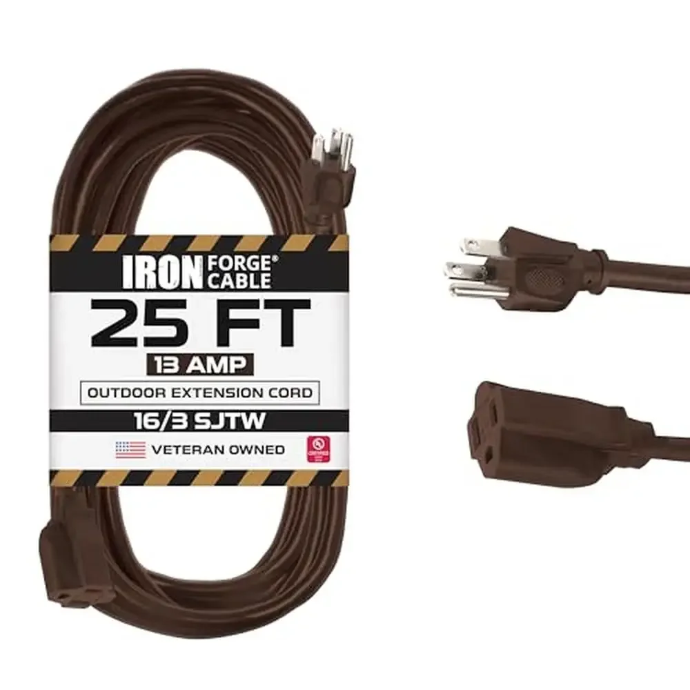 weatherproof-25-ft-outdoor-extension-cord-16-3-sjtw-3-prong-dark-brown-exterior-13-amp-perfect-patio-lights-lawn-tools-power