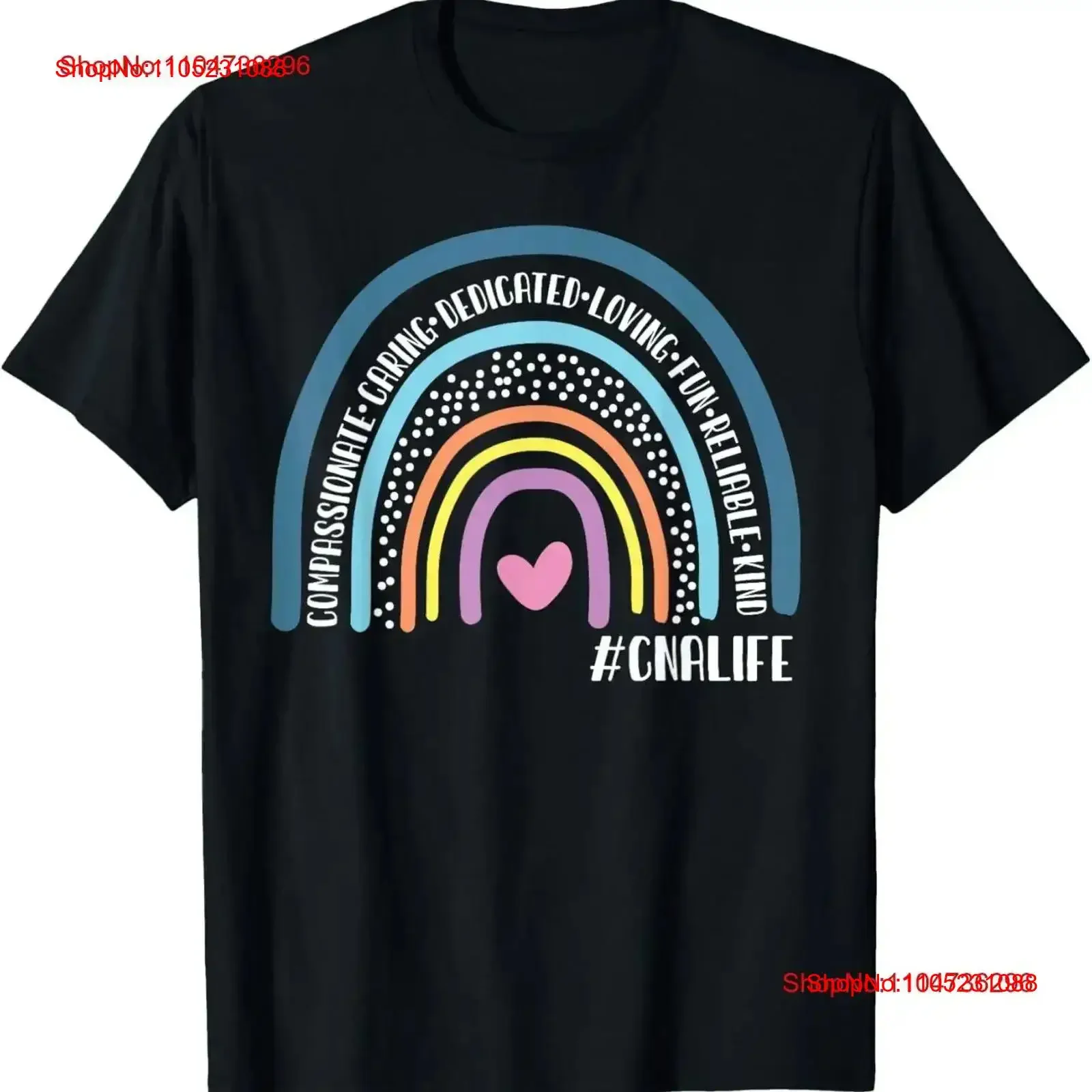 

CNA Life Certified Nursing Assistants Cute Rainbow T Shirt vintage Washed Stylish Casual Soft Top For Everyday Wear Slightly