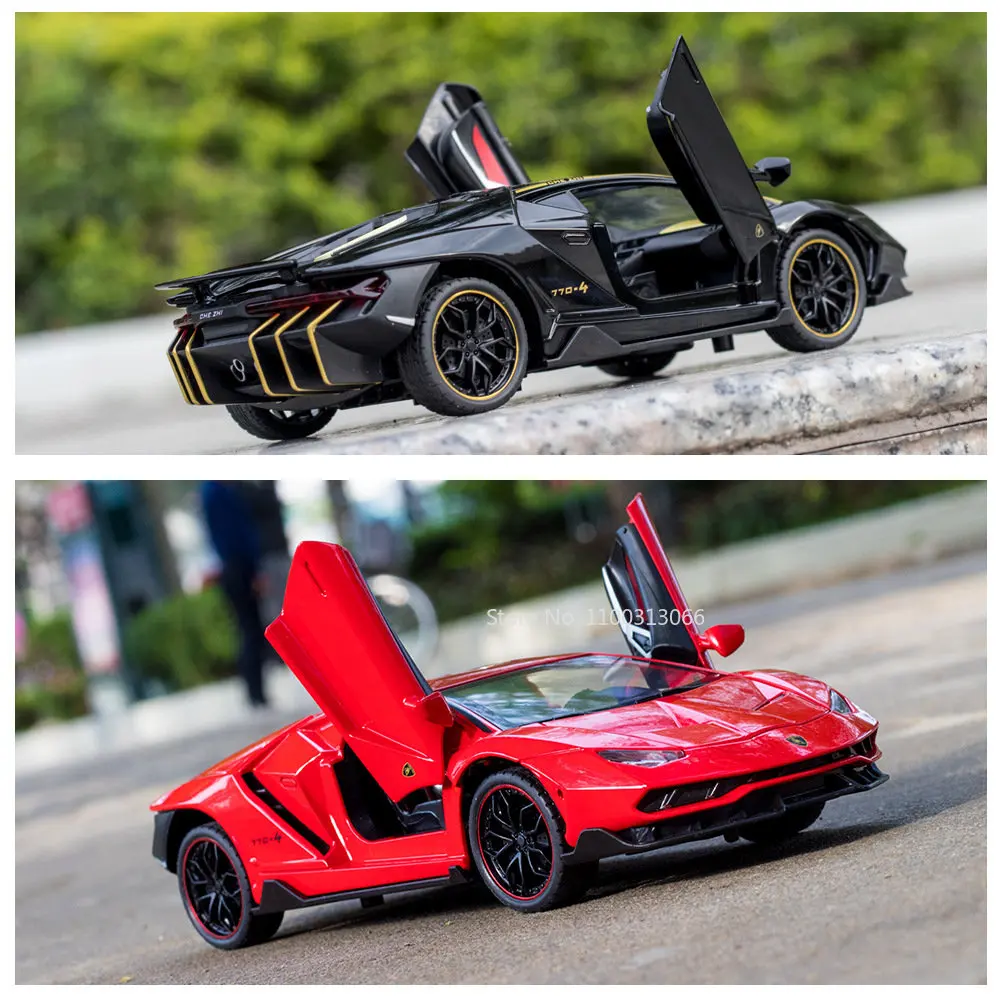 1/24 Lambo LP770-4 Legierung Gießt Druck Spielzeug Auto Modelle Metall Off-Road Fahrzeuge 4 Türen Geöffnet Mit Pull Zurück Sammlerstücke spielzeug Für Kinder