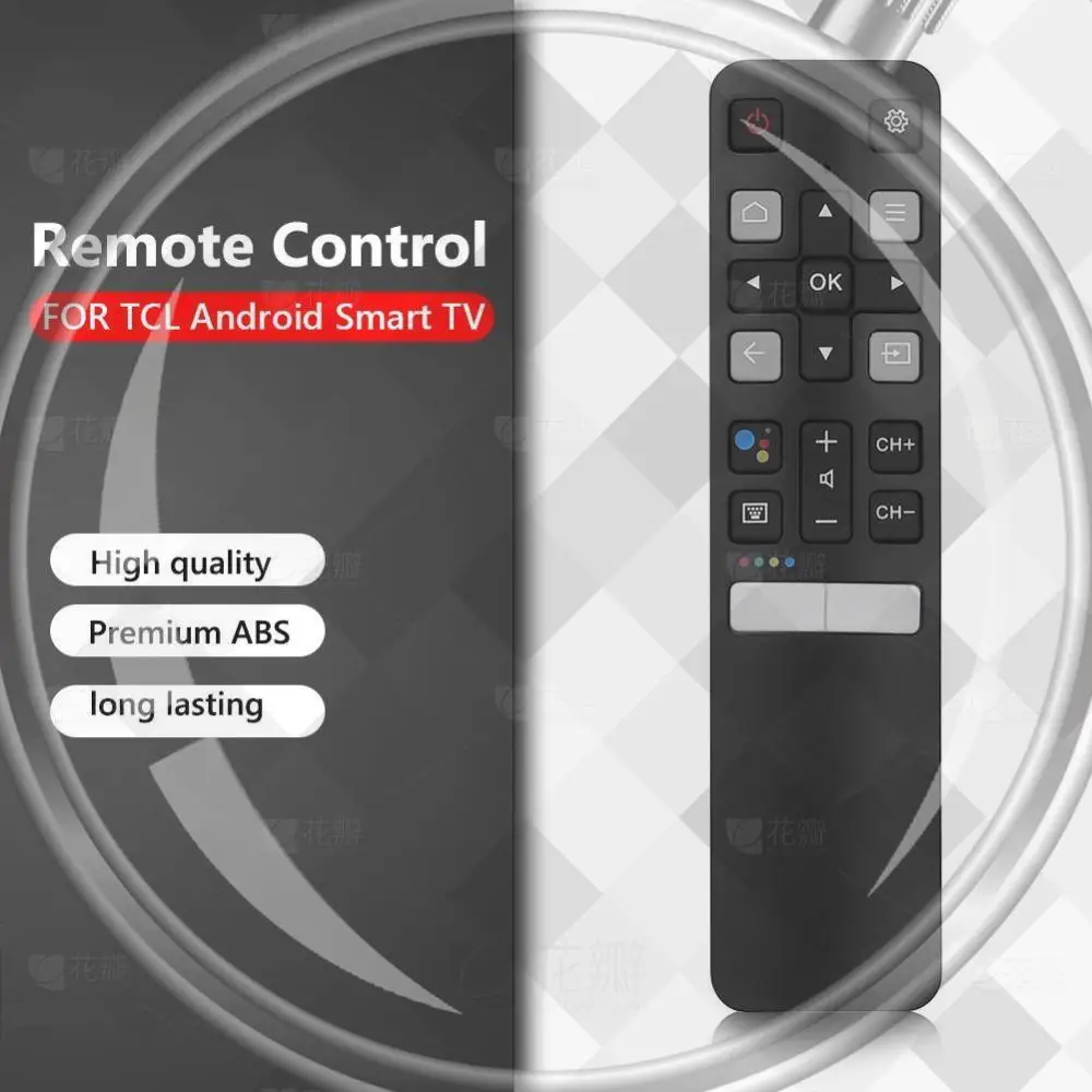 Práctico control remoto de televisión con control por voz, controlador de TV inteligente, piezas de repuesto alimentadas por batería para TCL Android TV
