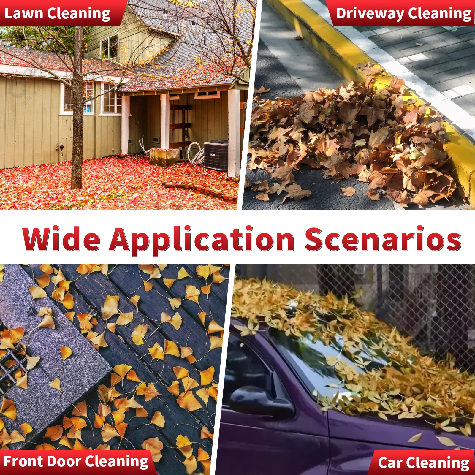 เครื่องเป่าลมไร้สายพร้อมแบตเตอรี่และที่ชาร์จ 20V เครื่องเป่าลมดูดใบไม้แบบมือถือไร้สายพร้อมถุงและเครื่องเป่าหิมะ