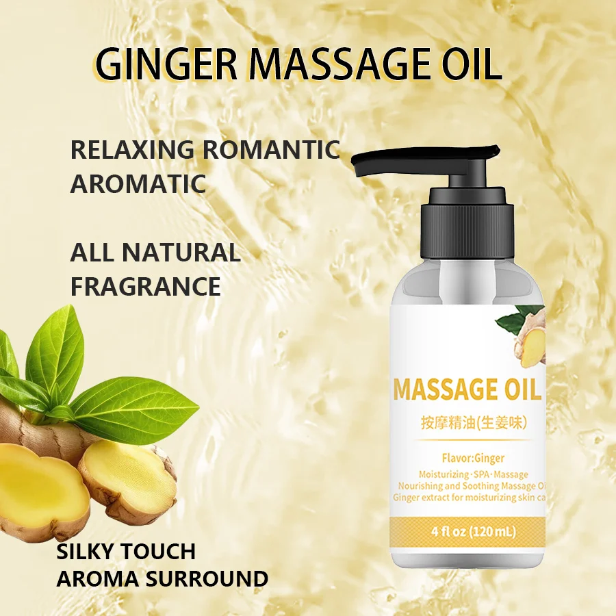 Pure Natural Organic Ginger Relaxing Anti Cellulite Body Skin Massage Body Oil Sore Muscle Valentines for Date Night