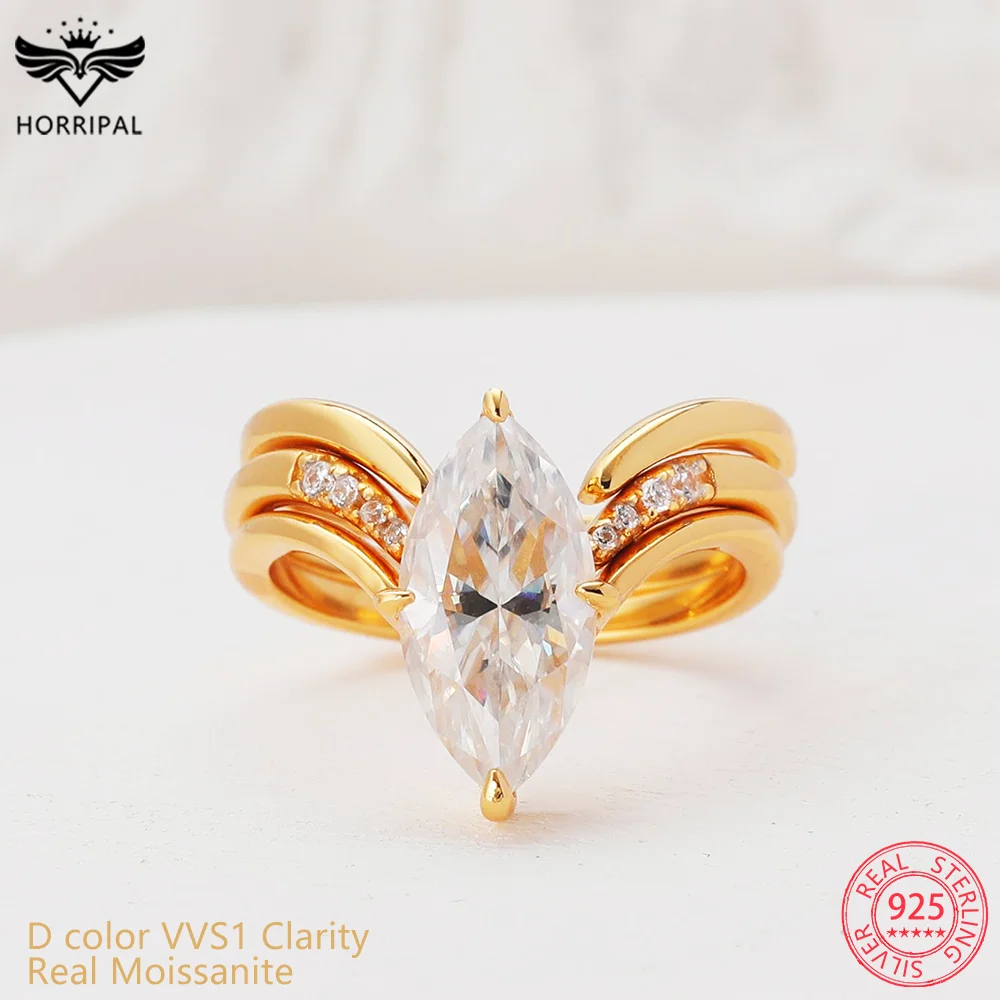 

1/2/3CT Marquise Stacking Rings for Women D VVS1 Lab Diamond with GRA Certificate Eternity Band 925 Sterling Silver Wedding Ring