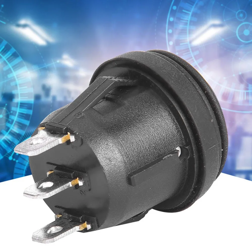 5PCS Durable Black Color Rocker Switch 3 Position 10A 125V SPDT Switch 3 Pin 6A 250V Round Rocker Switch Car Boat