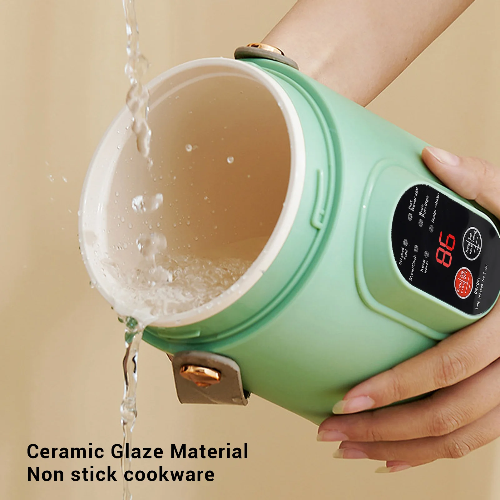 وعاء كهربائي محمول مدمج للسفر متعدد الوظائف سخان غلاية الماء الساخن كوب تسخين وعاء الحساء