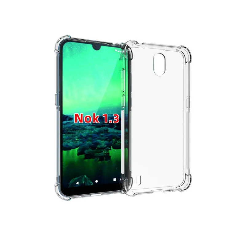 For Nokia 1.3 mobile phone case transparent all-inclusive TPU four-corner anti-fall silicone protective cover soft