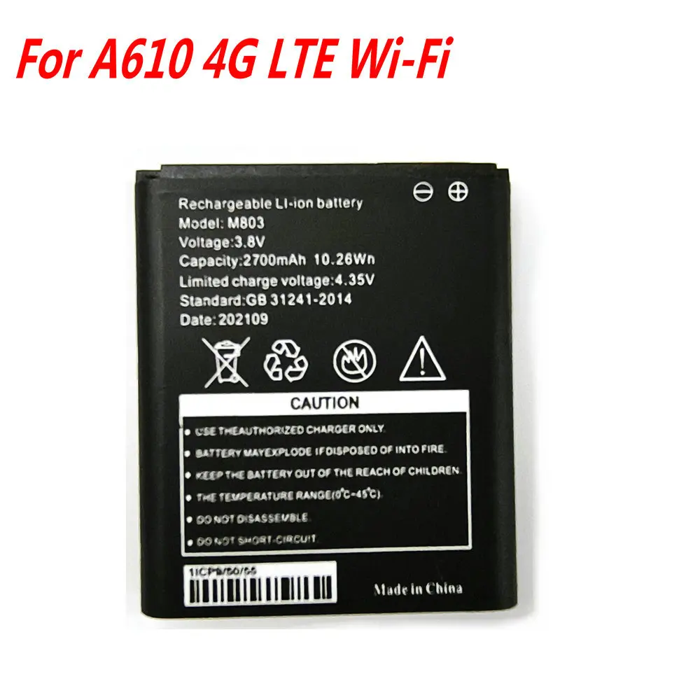 

Original 3.8V 2700mAh M803 For A610 4G LTE Wi-Fi Pоутера WIFI Router Hotspot Modem Battery