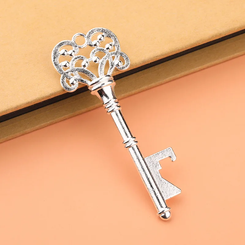 3Pcs Retro Crown Key Bottle Opener for Wine Bars Homes Wedding Gifts Kitchen Tools Keychain Pendant