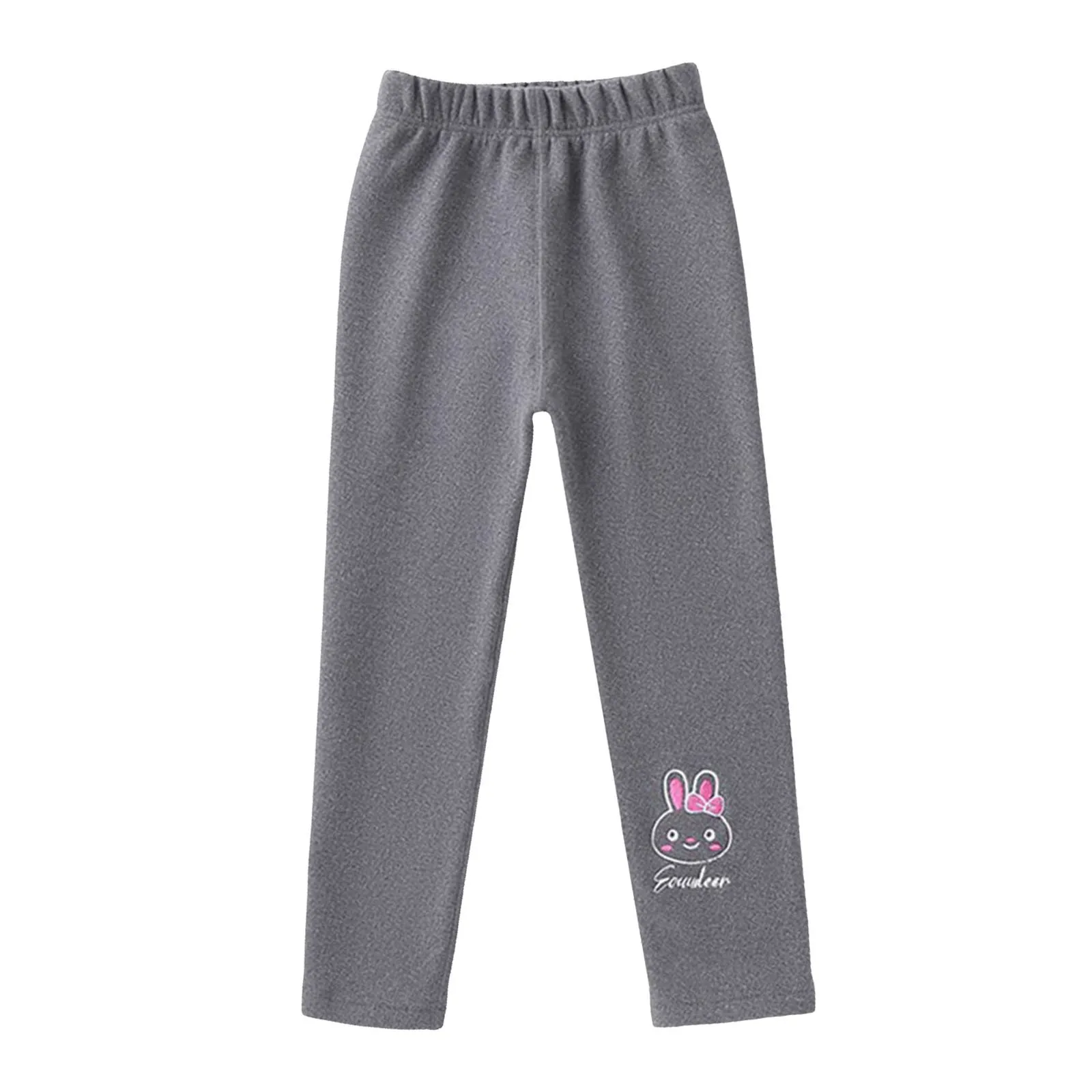 

Size10 Girls Clothes Autumn And Winter Children's Fleece And Fleece Thick Leggings Embroidered Rabbit Casual Kids Girl Pants