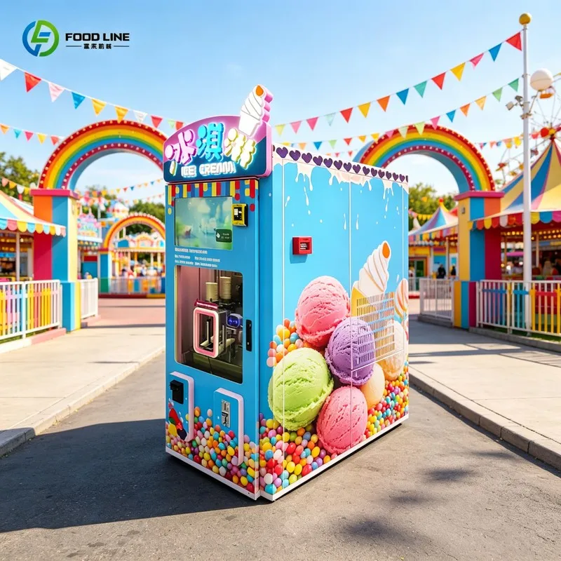 Multi-Language Currency Ice Cream Vending Machine for International Airports and Hotels FL Customized