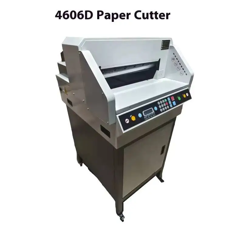 

Automatic High Precision 4606ST/D/F Paper Cutter New Condition Rear Pressure Device Infrared Protection Program Control