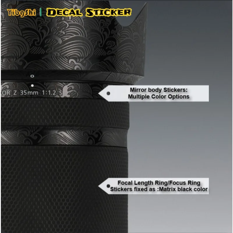 

Для Nikkor Z 35 1.2 Наклейка на объектив для Nikon Z 35 мм f/1.2 S Обертка объектива Z35F1.2S Наклейка 35 f1.2 s Кожа объектива