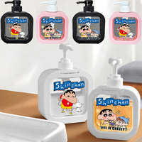 300ML Crayon Shin-chan Plastic Bottle Foam Pump Bottle Cleaning Empty Bottle Hand Sanitizer Shampoo Dispenser Soap Liquid Bottle