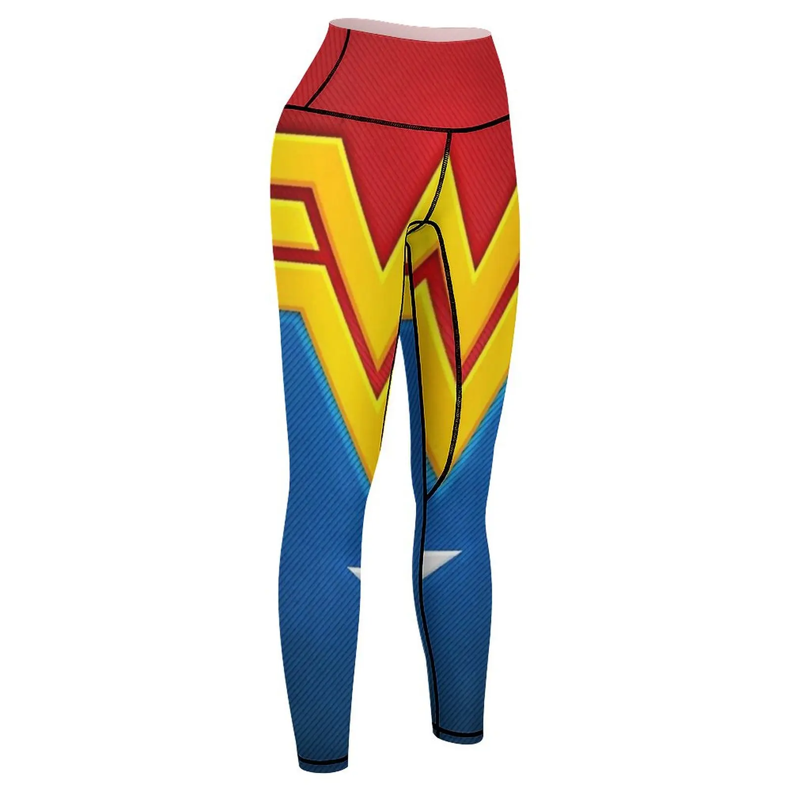 Wonderful Girl Red Gold blue logo Leggings Tight fitting woman sport pants sports tennis for sporty woman gym Womens Leggings