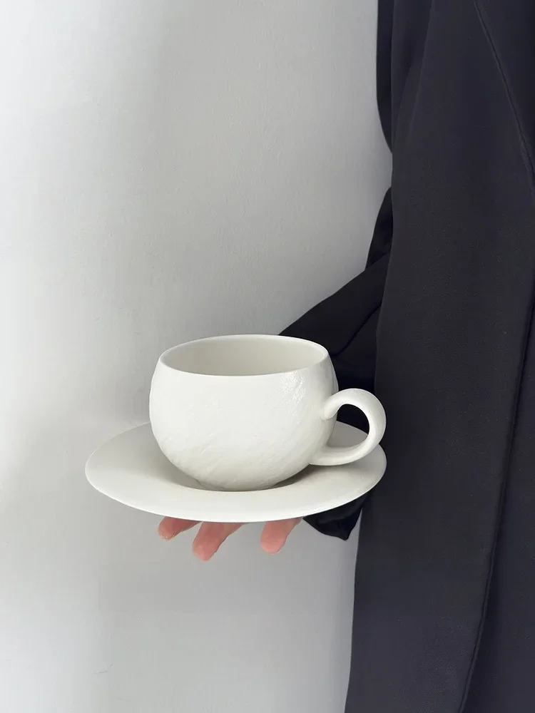 Simplified Ceramic Coffee Cup Set Afternoon Tea Cups Orange Yellow Single Piece Nordic Style Refreshing Trendy White Modern