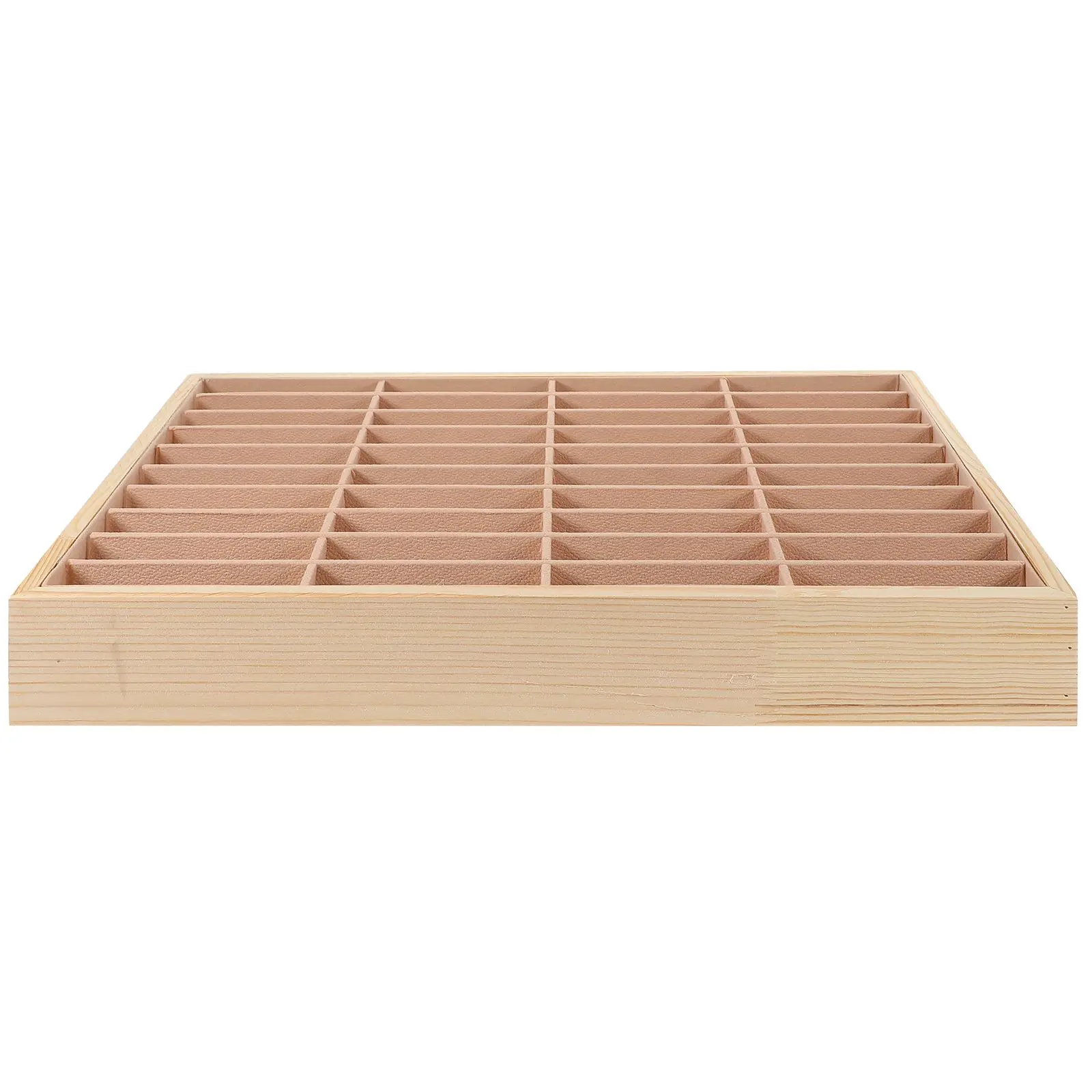 

Wooden 40-Grid Jewelry Tray Storage Organizer for Rings Earrings Necklaces Accessories Display Dish Home Bedroom