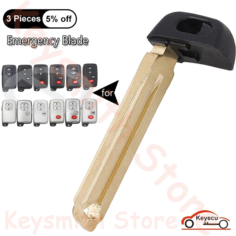 

KEYECU Uncut Insert Emergency Key Blade for Toyota Avalon Corolla Camry Prius RAV4 Highlander 4Runner Land Cruiser Venza Remote