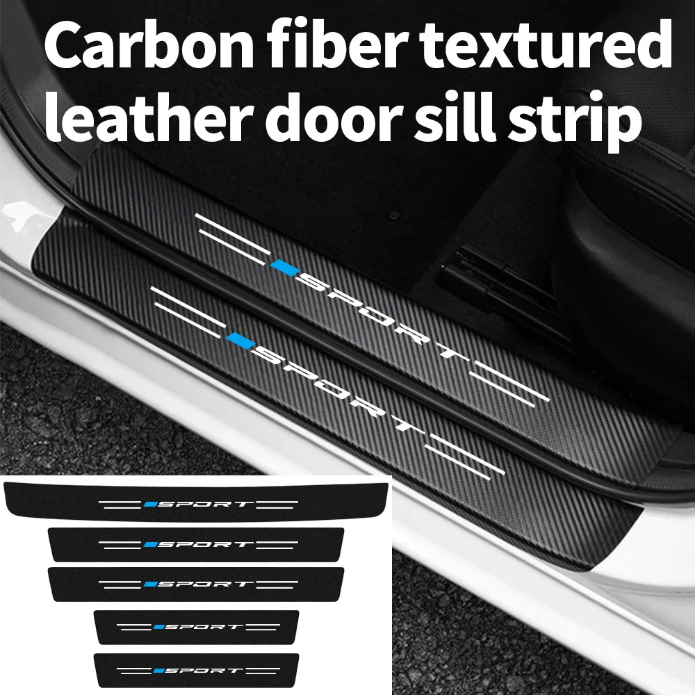 Car Door Sill Strip Single Blue Sporty Personalized Creative Door Pedal Anti-Scratch Protective Sticker Decoration