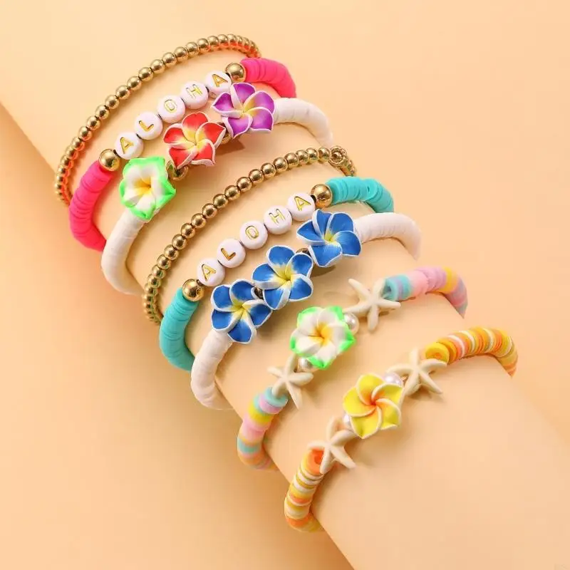 195C Stylish Colorful Polyer Clay Ocean Inspired Bracelet for Trendy Women and Students Seek Fashionable Elegant Styles