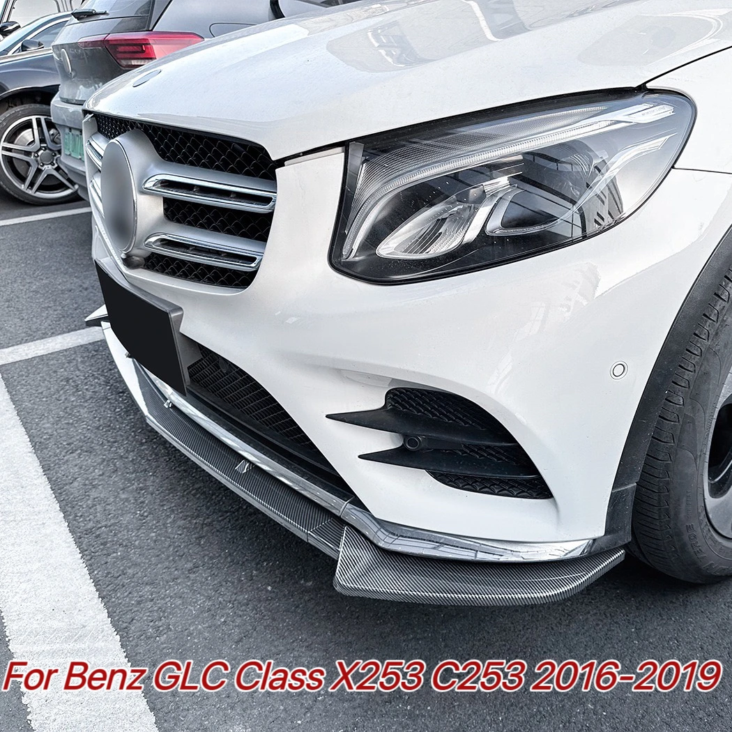 

Разветвитель переднего бампера для Mercedes GLC Class X253 C253 ранние 2016-2019 AMG, комплект для подбородка, разветвитель спойлера, бампера, утка, разветвитель для губ