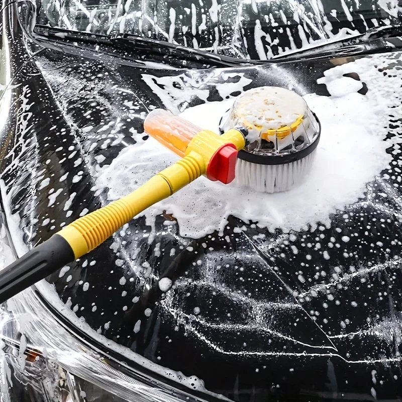For Chenille Bristles, Adjustable Dip Wash, Rotary Wash Brush High-Pressure 360° Rotating Car Wash Brush Kit - Automatic Foaming