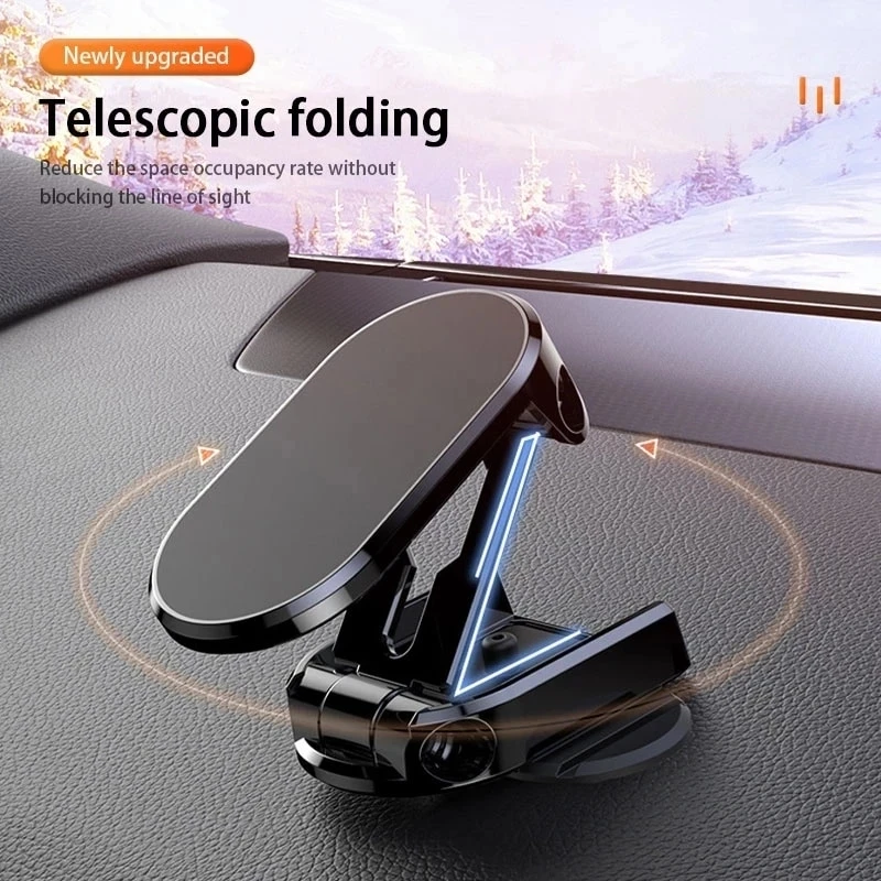 Magnetic Car Phone Holder Mount Folding Magnet Smartphone Mobile Stand Cell GPS Support In Car Bracket For iPhone Xiaomi Samsung