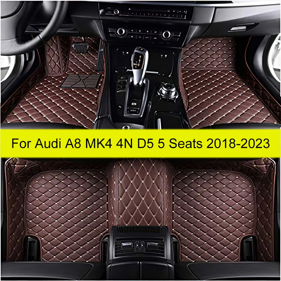 

Car Floor Mats For Audi A8 MK4 4N D5 Five Seats 2018 2019 2020 2021 2022 2023 Auto Foot Pads Carpet Cover Interior Accessories