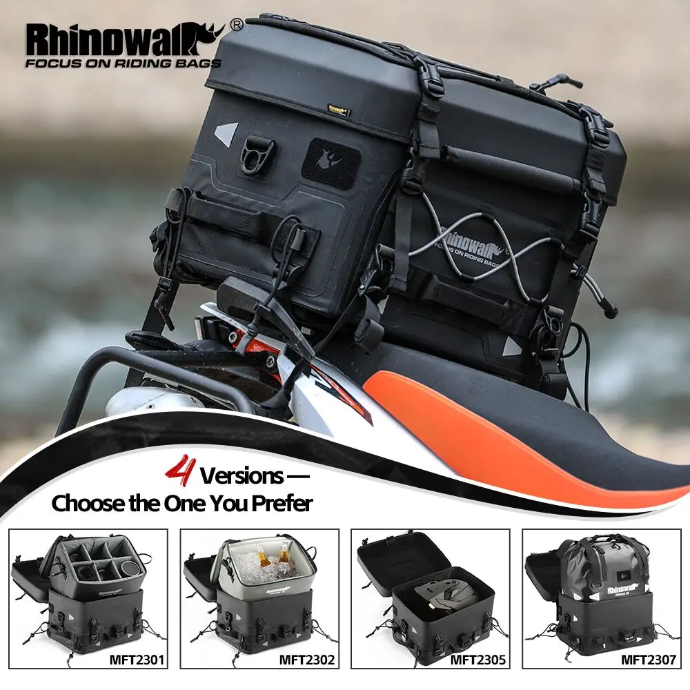 

Сухая сумка для мотоциклетного хвоста Rhinowalk, водонепроницаемая сумка для заднего сиденья с двигателем, сумка для камеры или кулера или тактической сумки, твердая сумка для багажа, шлема