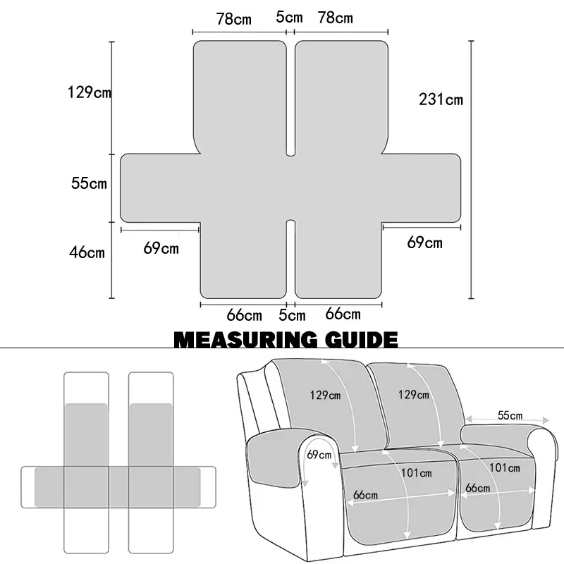 1/2/3 Seater Recliner Sofa Cover Pet Dog Kid Sofa Mat  Chair Couch Slipcovers Relax Lounger Couch Towel Armchair Covers view 4