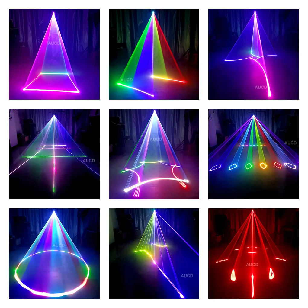 2W RGB Beam Animation Scan Laser Projector Lights Remote Control DMX512 Bars DJ Disco Show Night Lamps Colorful Stage Lighting
