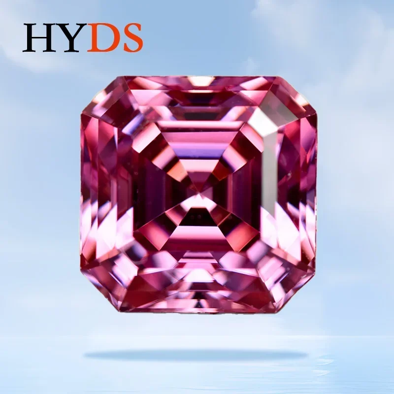 

Moissanite Stone Gemstone Pink Color Asscher Cut Pass Diamond Tester for Charms Jewelry Making Materials with GRA Certificate