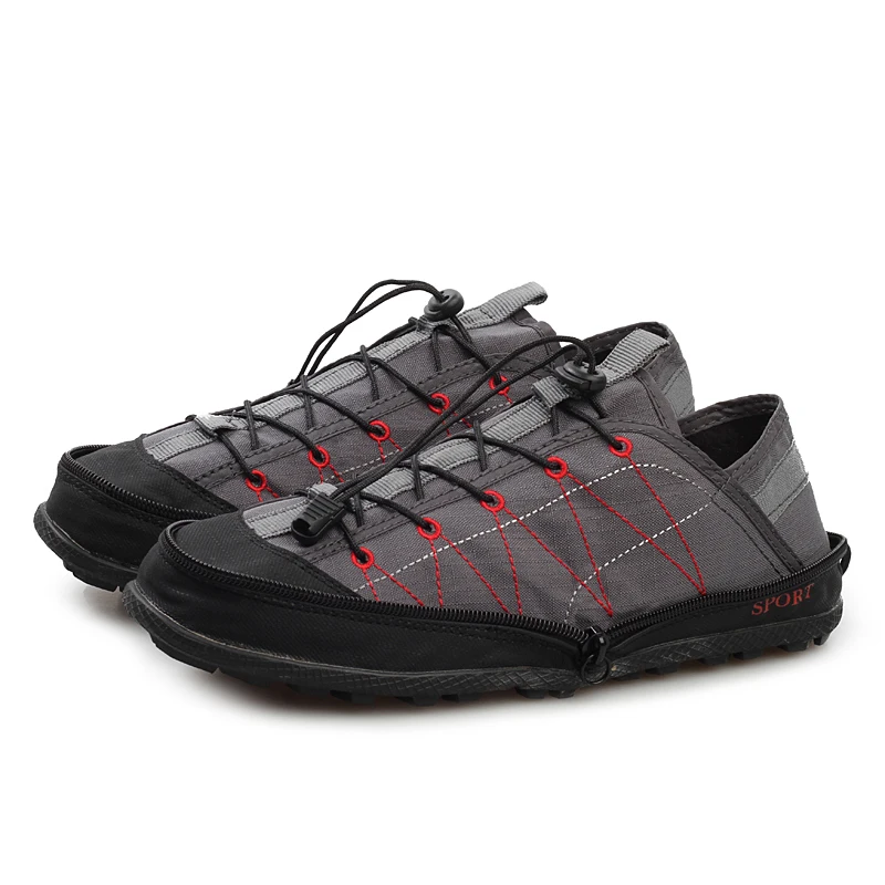 Unisex Breathable Canvas Shoes Anti-slip Portable Outdoor Travel Couple Style Low Cut Flat Footwear Summer Season round Toe