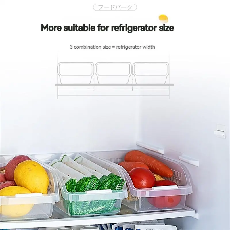 4pcs Home Transparent Refrigerator Storage Compartment Thickened Plastic Food Storage And Organization Box Storage Basket