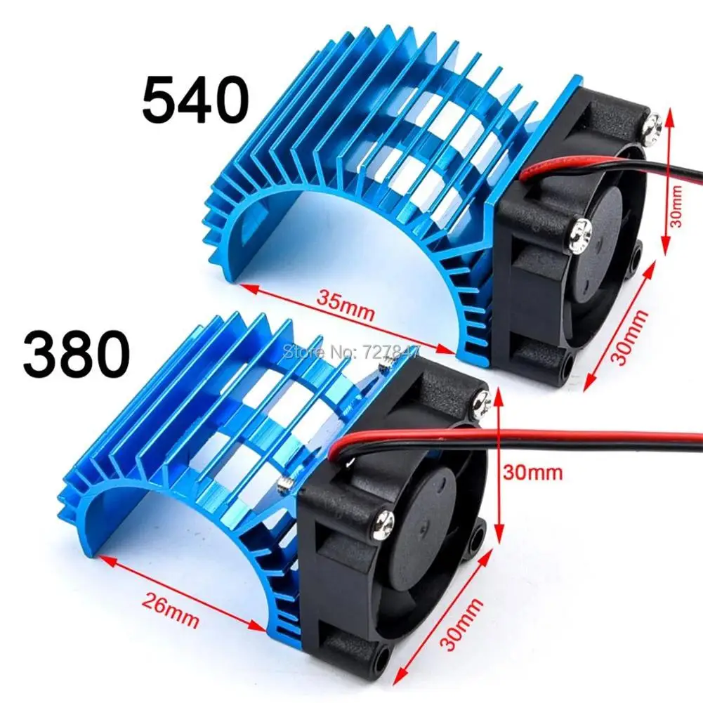 Hsp 1:16 Heat Sink With Cooling Fan Aluminum Alloy Heat Sink Compatible For 380 Electric Motor Rc Car Parts