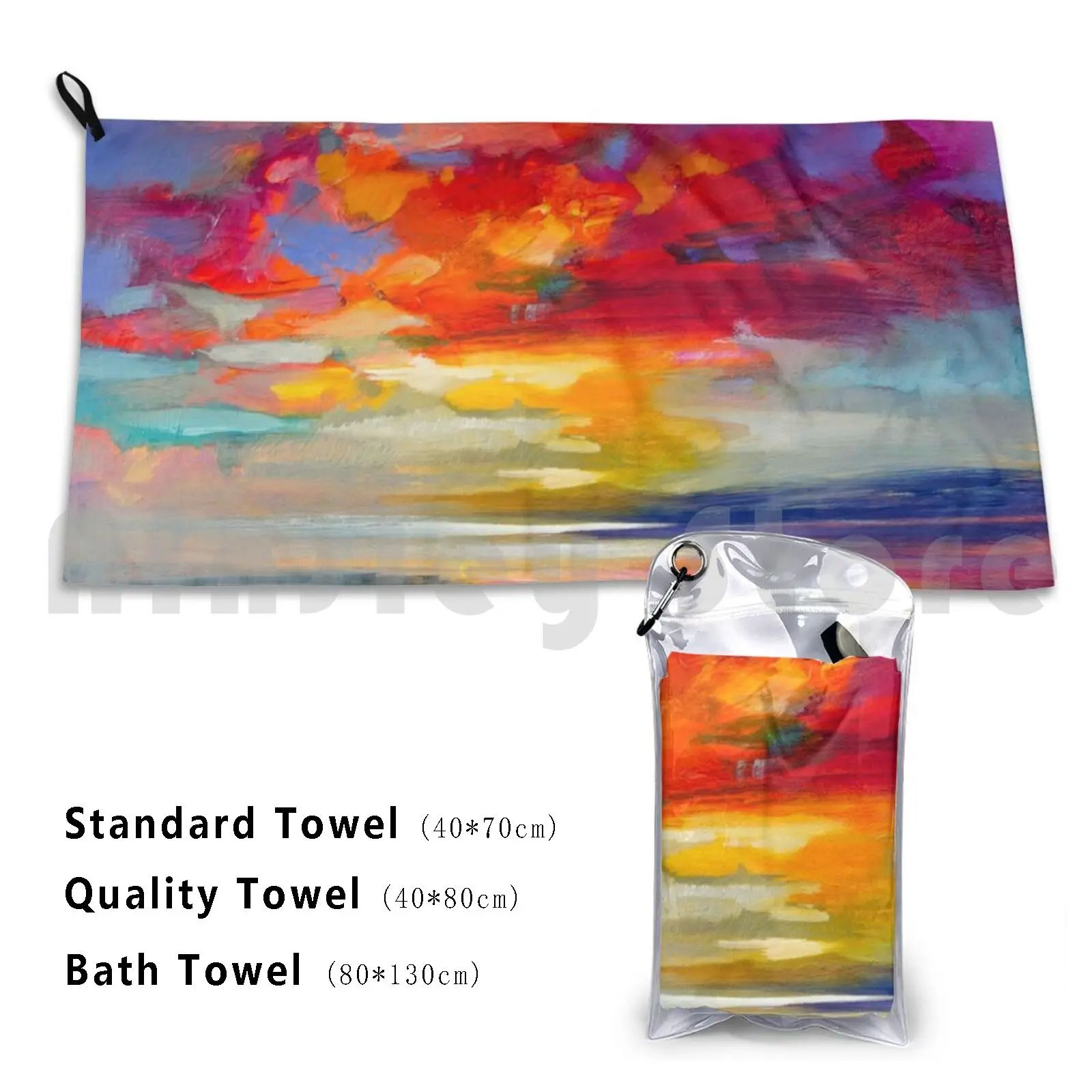 Vivid Light 2 Beach Towel Quick Dry Quality Towel Scottish Artist Scottish Landscape Scottish Skies Colour Abstraction