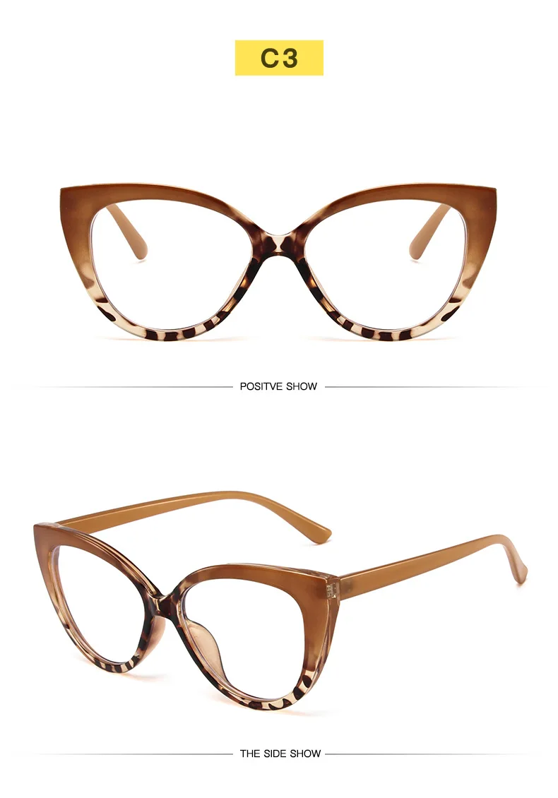 New Design Comfortable Spliced Colors Cat Eye Shape Anti Blue Light Blocking Computer Optical TR90 Frame Glasses Eyewear