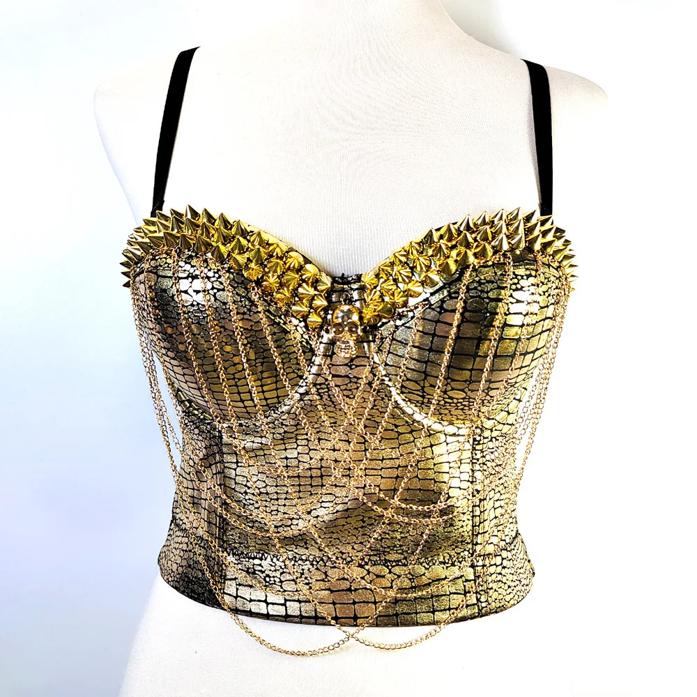 A872 Dropship Gold Bra Fashion Girls Women Dance Wear Clothes Sweet Memory Camisole Top-wear Folk Dance Body-shaping Bra