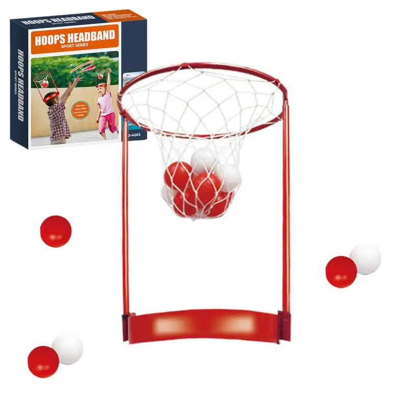 Head Hoop Basketball-Partyspiel für Kinder und Erwachsene, verstellbarer Korb, Netz-Stirnband, Karneval, Geburtstag, Party, lustiges Familienspiel