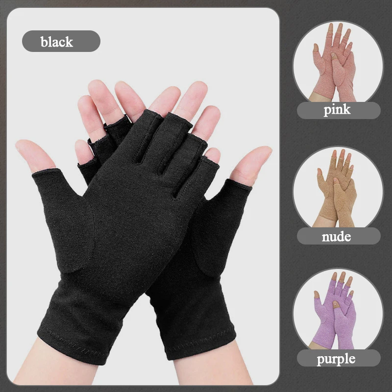 Compression Gloves Fingerless Anti Arthritis Pain Relief Gloves Rheumatoid Care Orthotics Hand Braces Health Supports Gloves