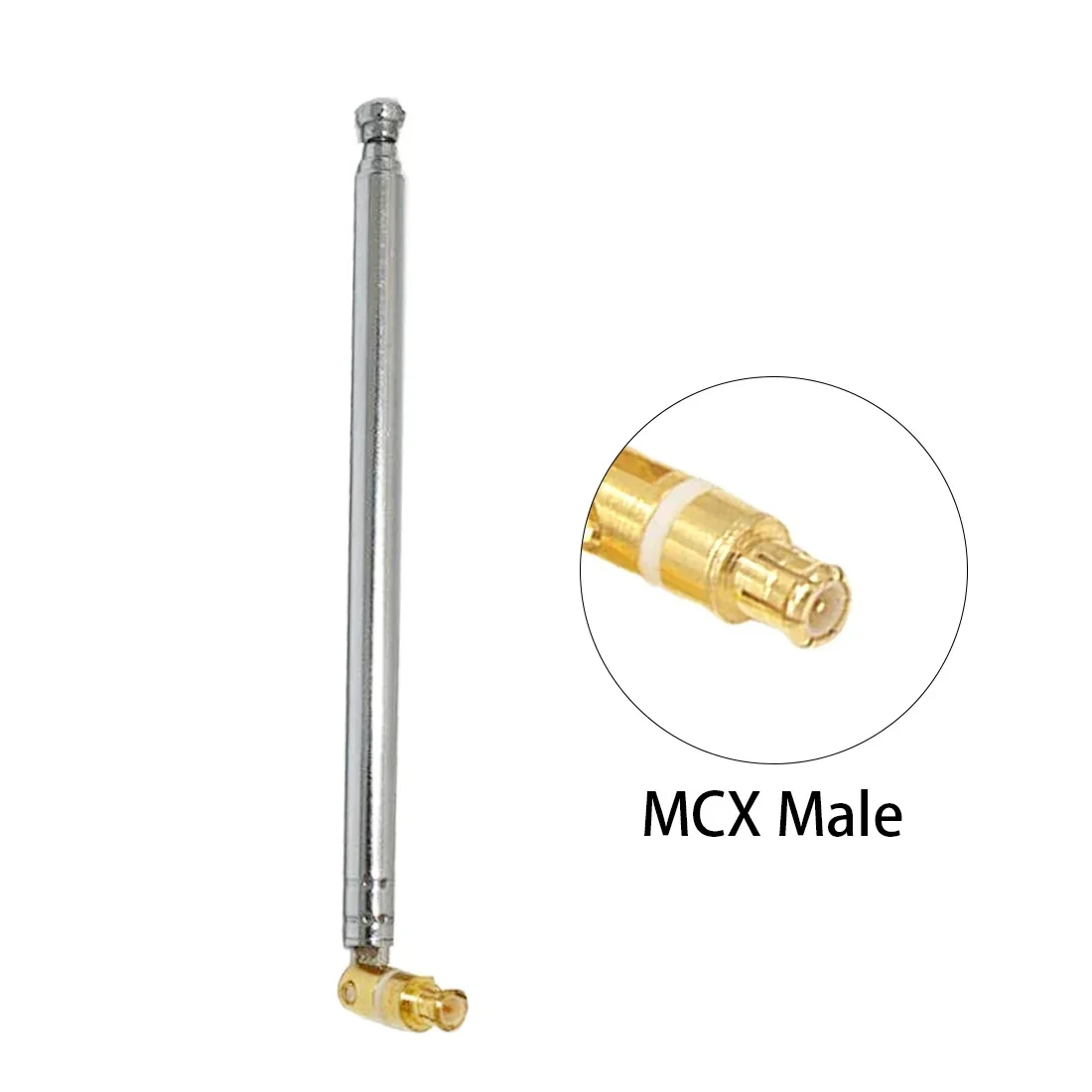 Telescopic Antenna 4 sections MCX Male Connector for Terrestrial HDTV Antenna Navigation Antenna TV Card 1pc