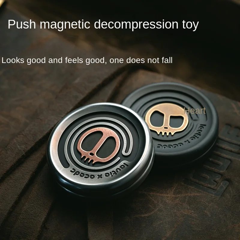 LAUTIE Demon Milk Cover PPB Snap Coin Metal Magnetic Decompression Push Card Fingertip Gyro Toy EDC