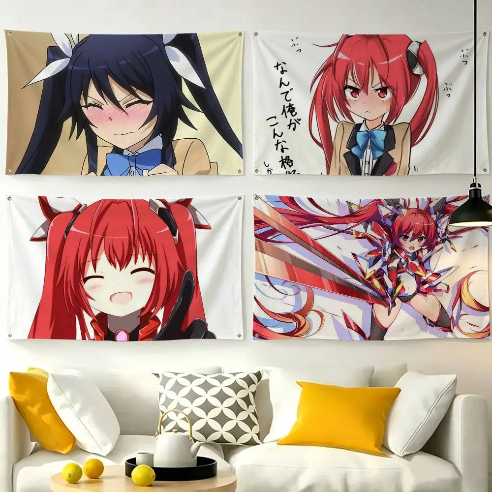 Twin Tail Battleground  Flags for Bedrooms Home Decor Items Outdoor Decors Garage Decoration Flaga
