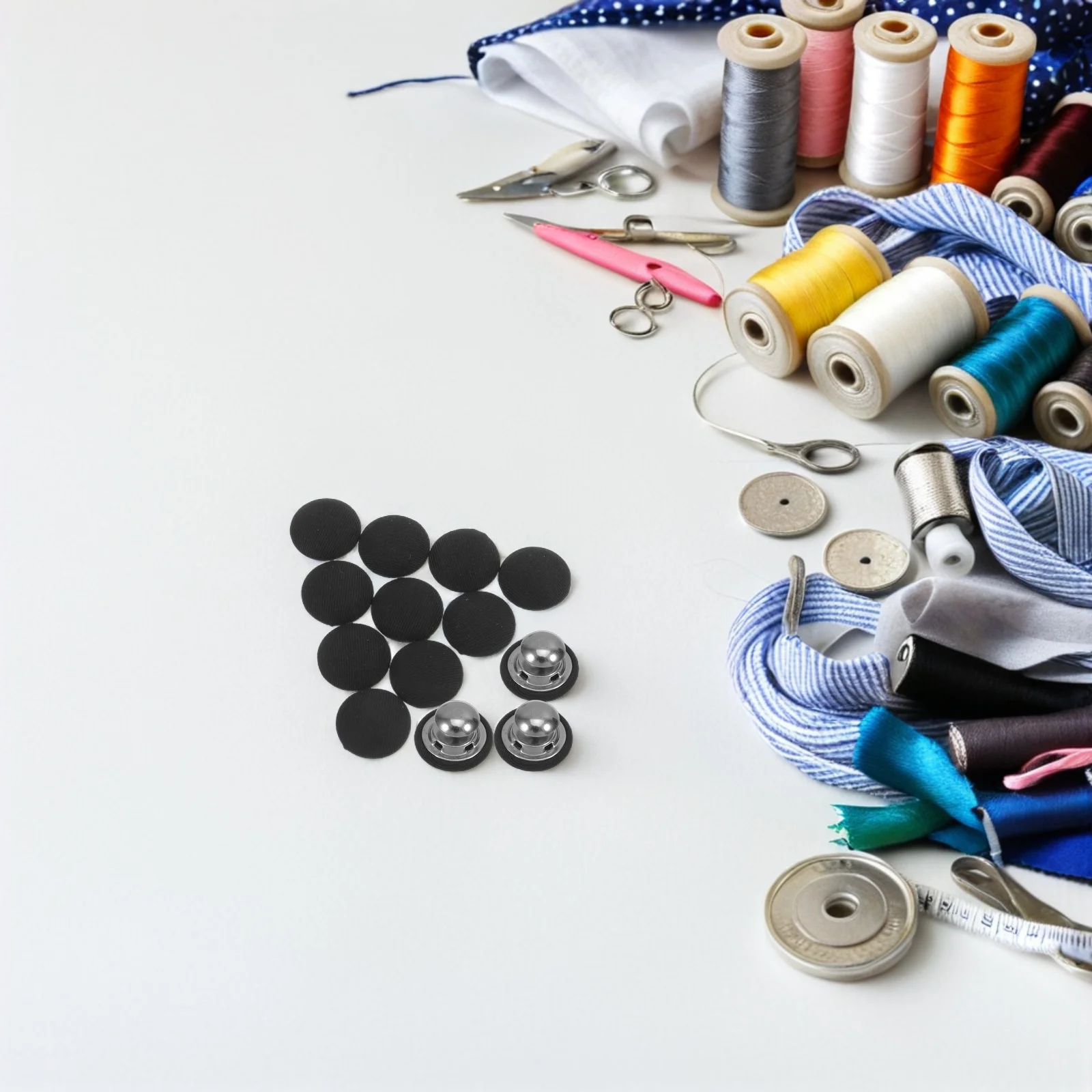 

30Pcs Metal Shank Hat Snap Button 19Mm Fabric Covered Cap Top Cover Buttons for Secure Closure on Baseball Caps and Sun Hats