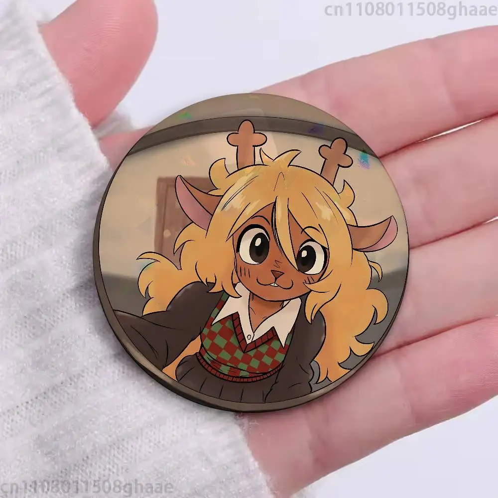 For D-Deltarune Noelle Holiday 58mm Badge Brooches on Backpack Clothes Handmade Round Enamel Pins for Jewelry - view 3