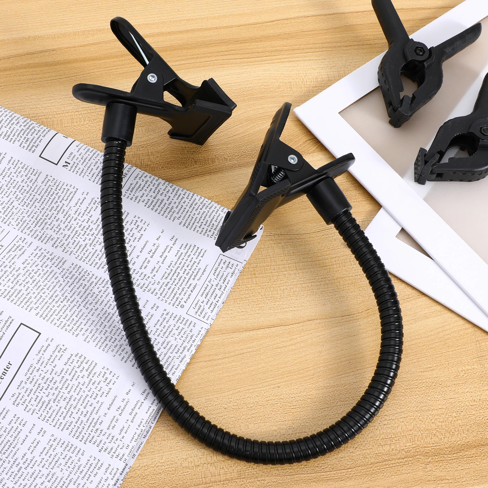 Metal Clip Goodneck Clamp Gooseneck Photography Clamps for Backdrop Sports Background Clips with Camera Mount