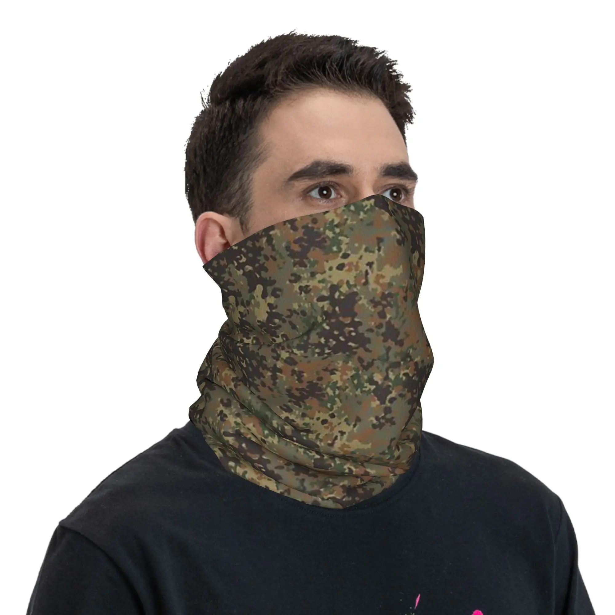 Flecktarn camuflaje (8) Bandana cuello polaina bufanda envolvente estampada pasamontañas multifunción correr para hombres mujeres adultos invierno